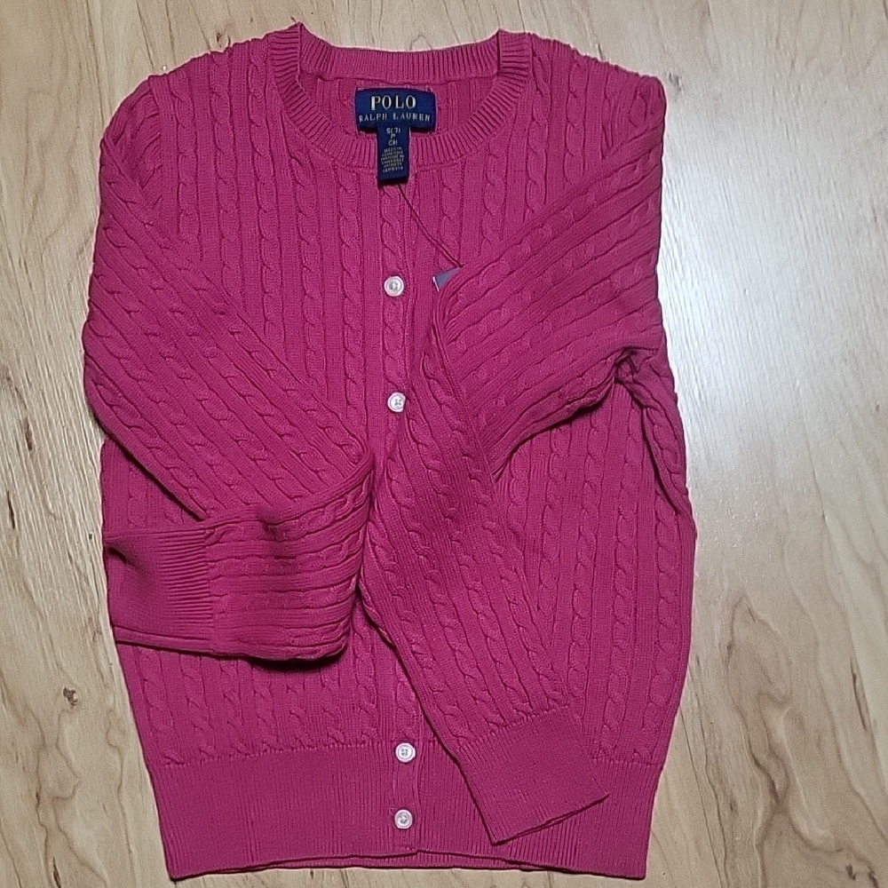 Polo by Ralph Lauren Women's Fuchsia Cable Knit Cardigan